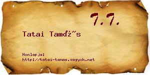 Tatai Tamás névjegykártya